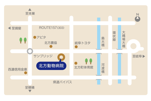 北方動物病院の地図